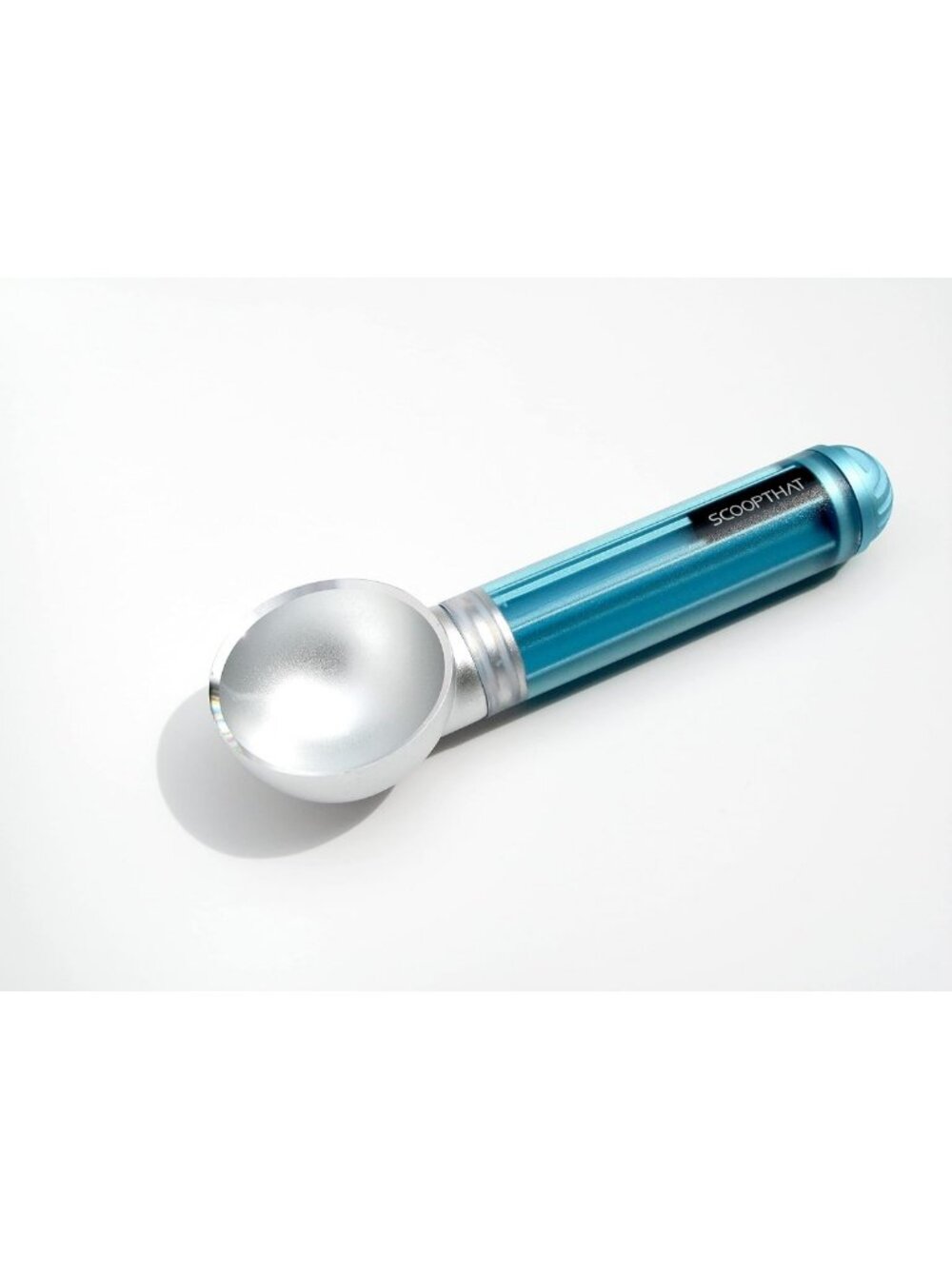 Premium Warming Ice Cream Scoop - Effortless Serving, Silver & Blue Design